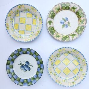 Set of 4 Colorful Salad or Dessert Plates